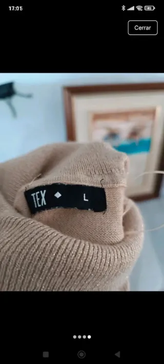 Jersey cuello alto sin mangas Tex Talla L