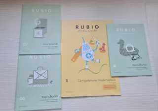 Lote cuadernos rubio. Escritura y matematicas