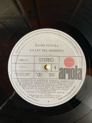 Vinilo Radio Futura - La Ley Del Desierto