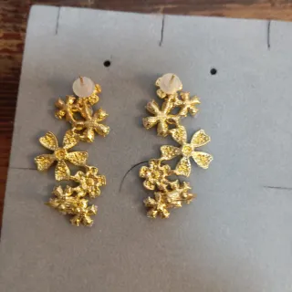 Orecchini eleganti fiorellini oro multicolor