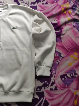 Sudadera Lacoste Blanca Talla M con etiquetas