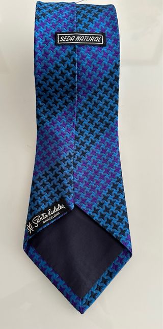 Corbata de seda Santa Eulalia azul y morada