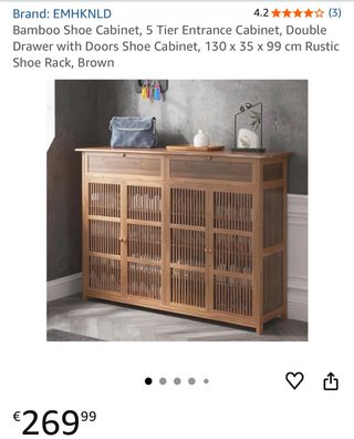 Zapatero Bambú Marrón Nuevo