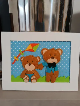 Quadretto Orsetti con Aquilone.