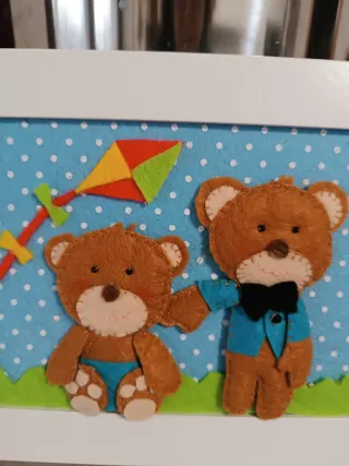 Quadretto Orsetti con Aquilone.