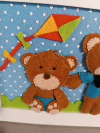 Quadretto Orsetti con Aquilone.