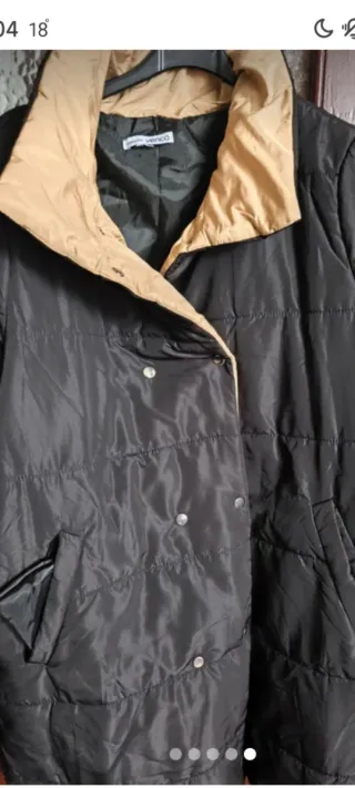 Chaquetón bicolor negro y beige talla 52/54