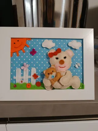 Quadretto Orsetto Mamma e Bambino