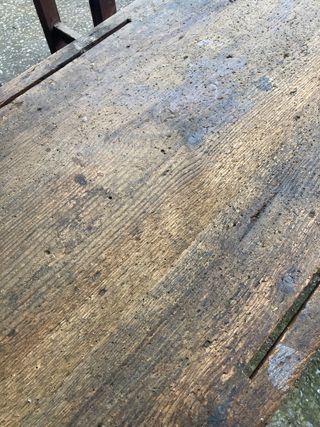 Mesa de taller antigua de madera