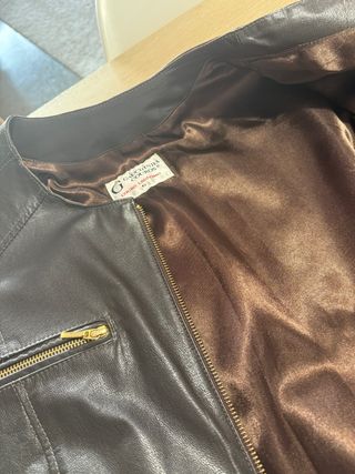 Chaqueta Cuero Marrón Gauchinha Couros Talla G