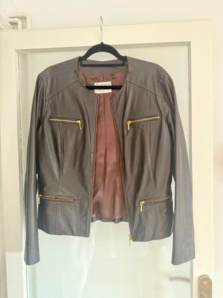 Chaqueta Cuero Marrón Gauchinha Couros Talla G