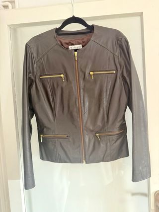 Chaqueta Cuero Marrón Gauchinha Couros Talla G