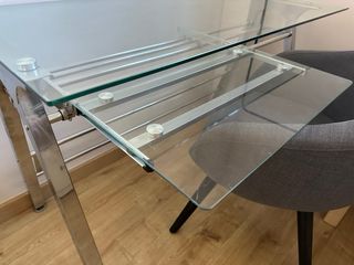 Mesa de cristal y metal El Corte Inglés