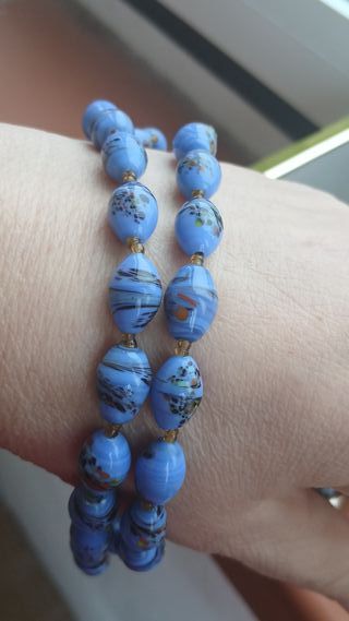 Collana Perle Murano Blu Multicolore