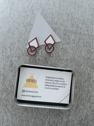 Pendientes Vértices Rojo y Blanco