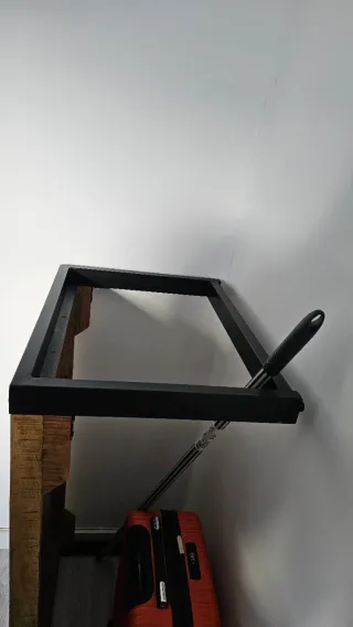 Mesa auxiliar madera maciza y metal