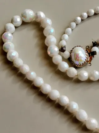 Collar vintage perlas facetadas de cristal austria