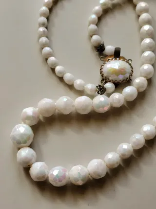 Collar vintage perlas facetadas de cristal austria