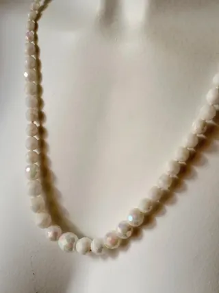 Collar vintage perlas facetadas de cristal austria