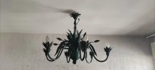 Lámpara de techo antigua metal verde