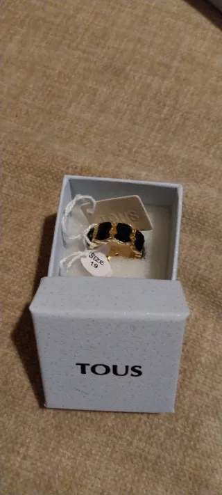 Sortija Tous Oso Negro y Dorado