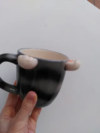 Tazza gatto ceramica grigio arancio