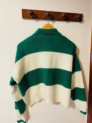 Jersey rayas verde y blanco talla única