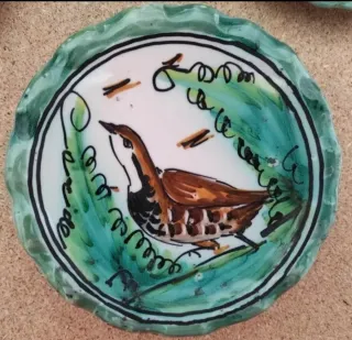 Juego de 3 platos antiguos decorados