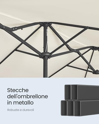 Ombrellone Doppio da Giardino, Parasole di 394 x 2