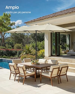 Ombrellone Doppio da Giardino, Parasole di 394 x 2