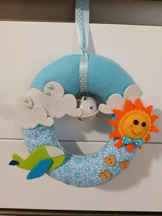 Decorazione cameretta bimbo: aereo, sole, nuvole