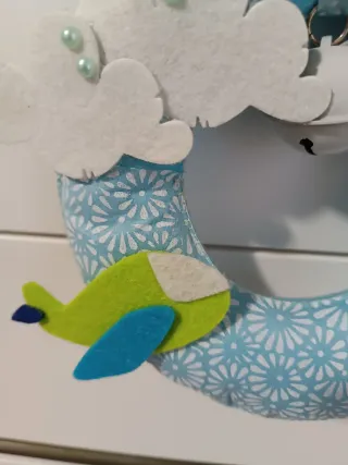 Decorazione cameretta bimbo: aereo, sole, nuvole