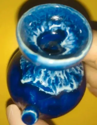 Mini botijo decorativo azul cerámica