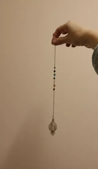 Péndulo 7 Chakras Cuarzo Rosa