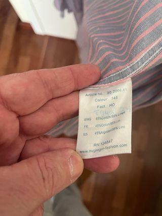 Camisa McGregor Rayas Grises y Rosas