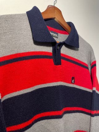 Maglione vintage Elstons righe rosse blu XL