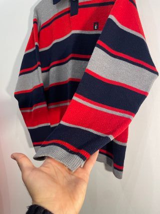 Maglione vintage Elstons righe rosse blu XL