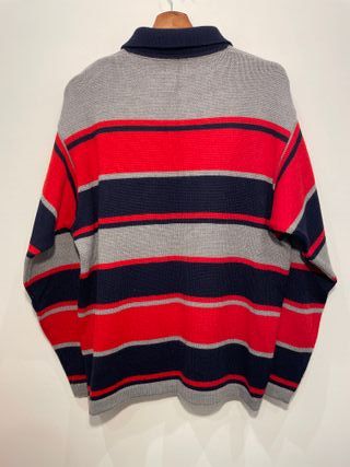 Maglione vintage Elstons righe rosse blu XL