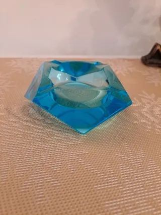 Cenicero Cristal Azul Murano