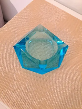 Cenicero Cristal Azul Murano