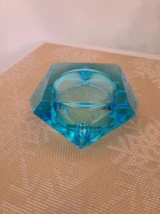 Cenicero Cristal Azul Murano