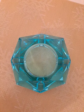Cenicero Cristal Azul Murano