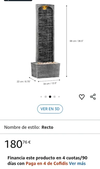 Fuente de agua Teamson Home con LED