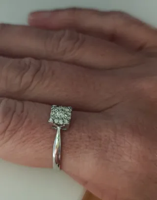 Anillo Platino Diamantes Talla 16, sin estrenar