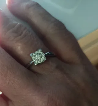 Anillo Platino Diamantes Talla 16, sin estrenar