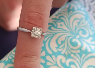 Anillo Platino Diamantes Talla 16, sin estrenar