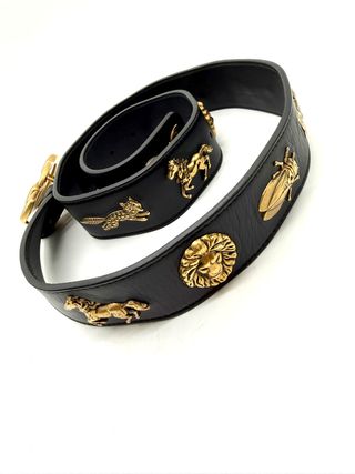 Cinturón Gucci GG Mariposa Negro Dorado