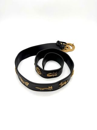 Cinturón Gucci GG Mariposa Negro Dorado