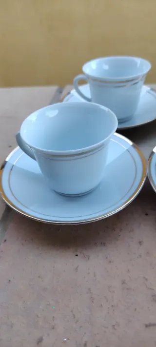 Set 6 Tazzine e Piattini Porcellana