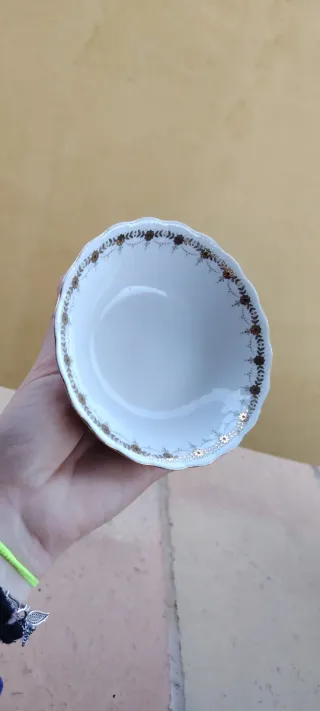 Set 6 Tazzine e Piattini Porcellana